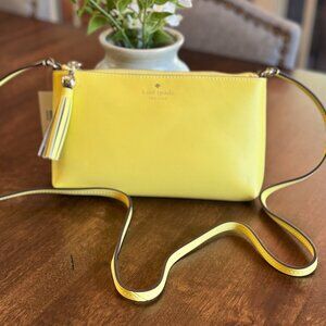 Kate Spade Ivy Street Amy Smooth Yellow Leather Crossbody WKRU4856 - Yuzu Jam